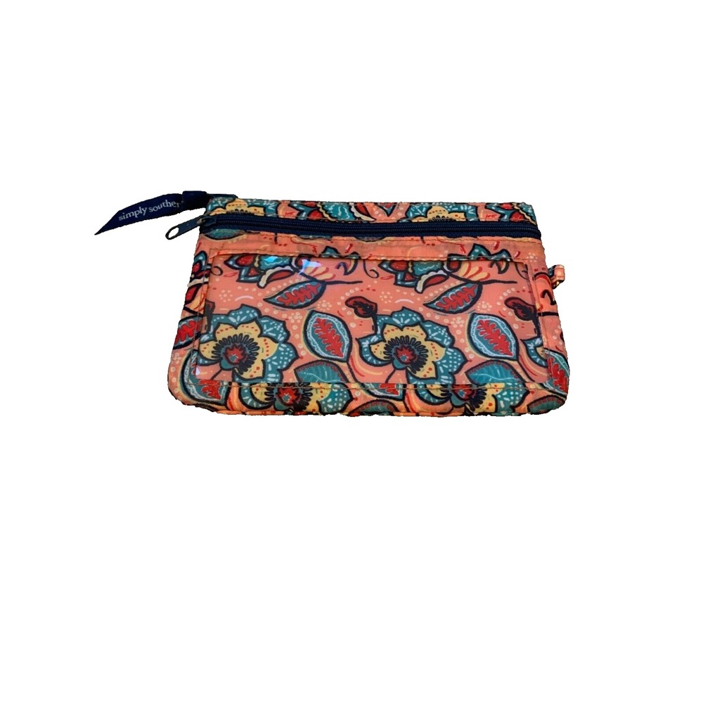Simply Southern‎ Floral Pattern Wristlet Wallet 7.5" x 5" Zipper Lined